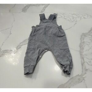 Minimalisma Romper Overalls Baby 12-18 Months Gray Organic Cotton Knit Unisex‎